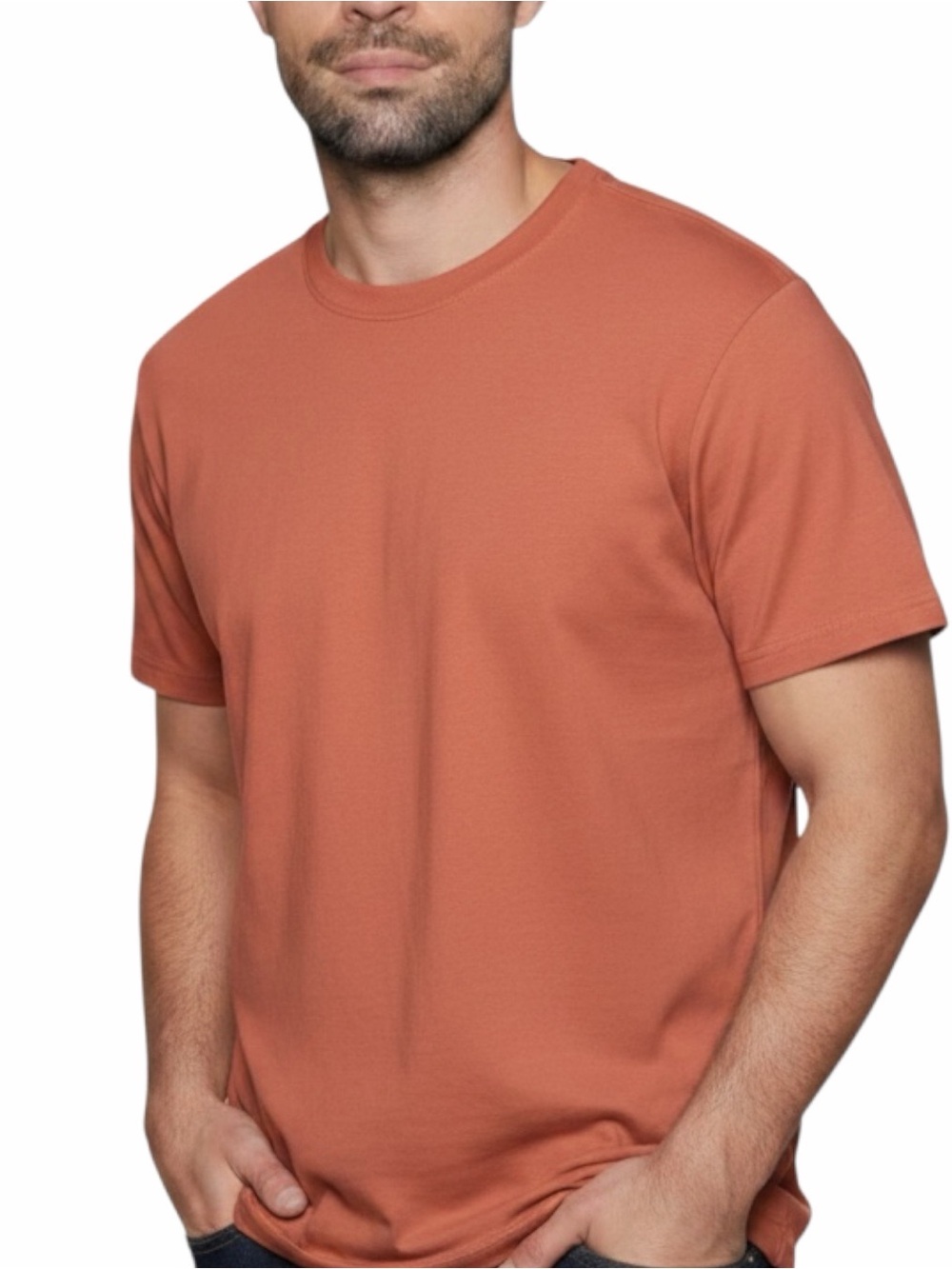 PS Basics by PacSun Men's Rust T-Shirt Size S Oversized Fit Cotton Crew Neck Tee